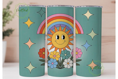 Retro Sunshine 20oz Tumbler Wrap Sublimation PixelChick 