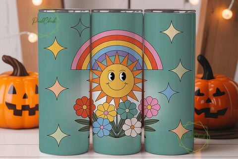 Retro Sunshine 20oz Tumbler Wrap Sublimation PixelChick 