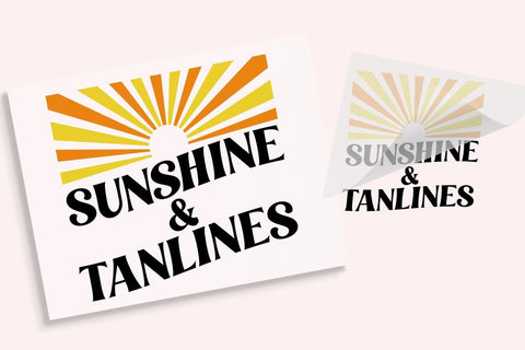 Retro Sunshine and Tanlines DTF Transfer Physical So Fontsy T-Shirt Iron-On Transfer Shop 6x6