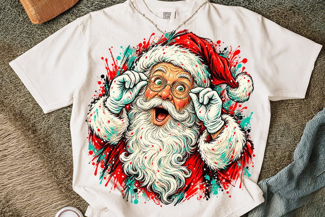Retro Surprised Santa Sublimation PNG SVG DesignDestine 