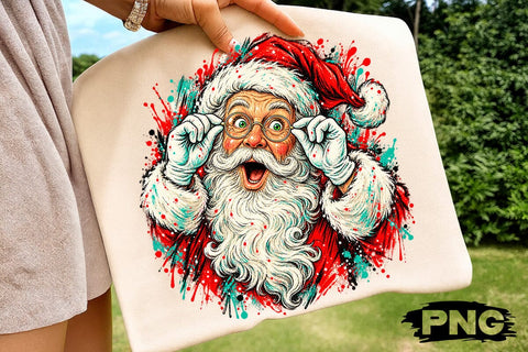 Retro Surprised Santa Sublimation PNG SVG DesignDestine 