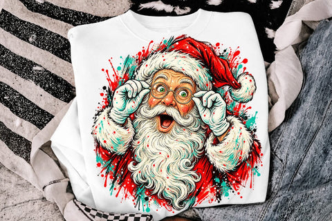 Retro Surprised Santa Sublimation PNG SVG DesignDestine 