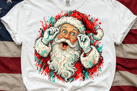 Retro Surprised Santa Sublimation PNG SVG DesignDestine 