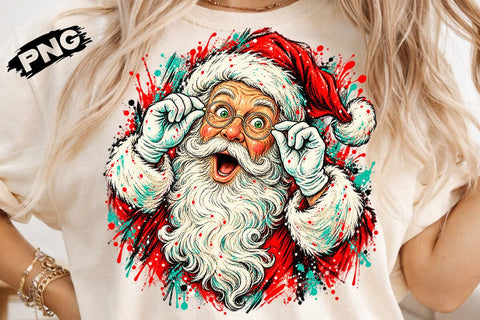 Retro Surprised Santa Sublimation PNG SVG DesignDestine 