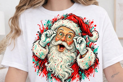 Retro Surprised Santa Sublimation PNG SVG DesignDestine 