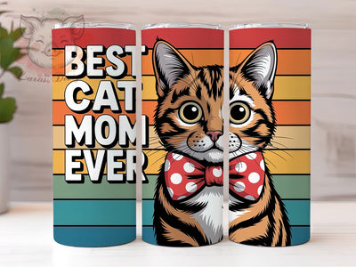 Retro Tabby Cat Mom 20oz Tumbler, Tabby Cat Wrap, Best Cat Mom Design, Pet Lover Sublimation, 20oz Tumbler PNG, Cat Mom Quote, Feline Lover Sublimation Sublimation Lara' s Designs 