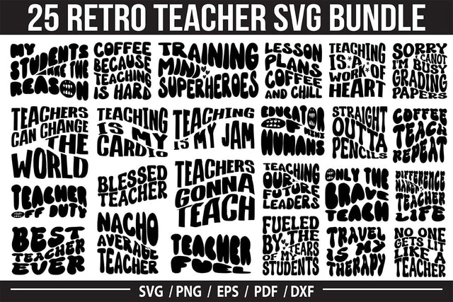 Retro Teacher SVG Bundle SVG orpitasn 