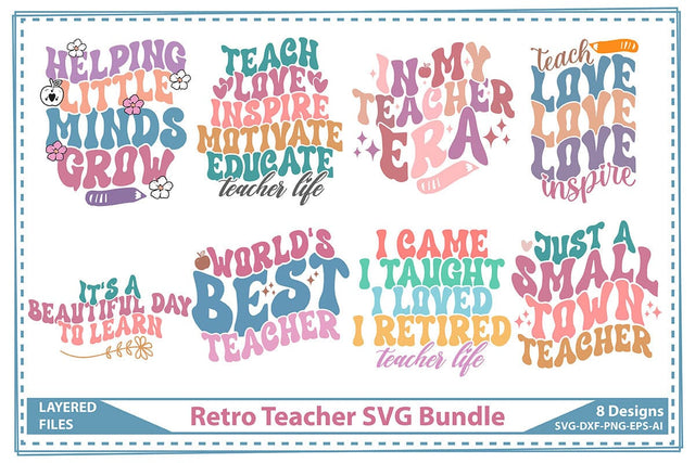 Retro Teacher SVG Bundle SVG shah alam 
