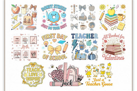 Retro Teacher's Day PNG Bundle Sublimation Shetara Begum 