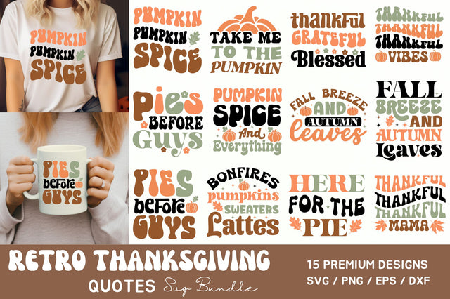 Retro Thanks Giving SVG Bundle SVG Regulrcrative 