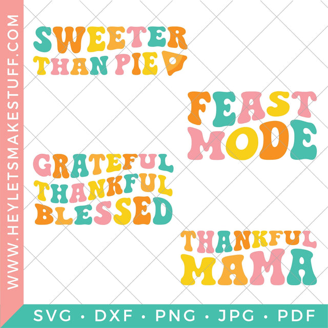 Retro Thanksgiving Bundle SVG Hey Let's Make Stuff 