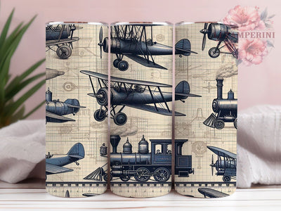 Retro Transportation Blueprint Tumbler, Planes Trains Cars Wrap, Retro Tumbler PNG, Transportation Blueprint Art, 20oz Tumbler Design, Classic Travel Sublimation, Blueprint Tumbler Sublimation Li Zamperini 
