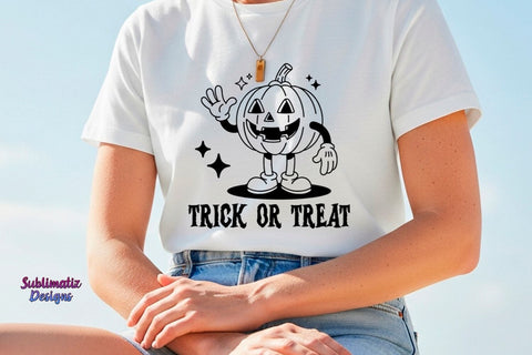 Retro Trick or Treat Halloween Pumpkin SVG SVG Sublimatiz Designs 