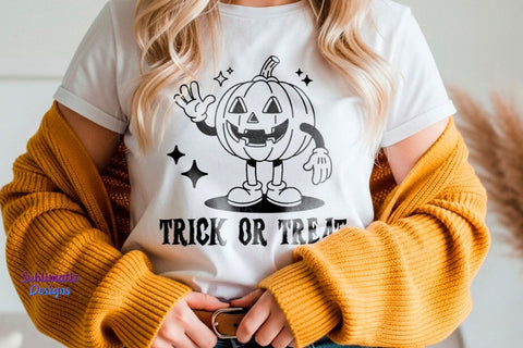 Retro Trick or Treat Halloween Pumpkin SVG SVG Sublimatiz Designs 