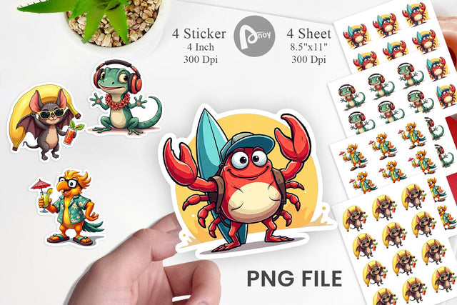 Retro Tropic Quirks Sticker Sublimation artnoy 