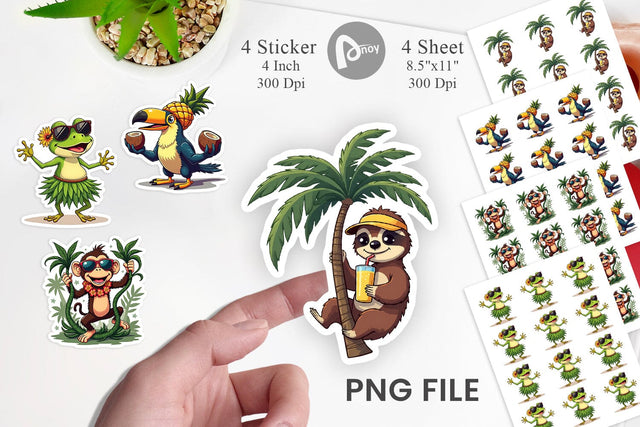 Retro Tropic Quirks Sticker Sublimation artnoy 