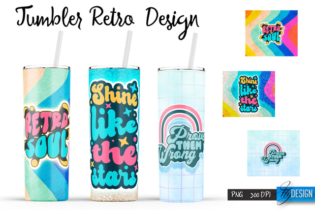 Retro Tumblers | Hippie 20 Oz Tumbler| Tumbler Wrap Templates v.1 Sublimation Fly Design 