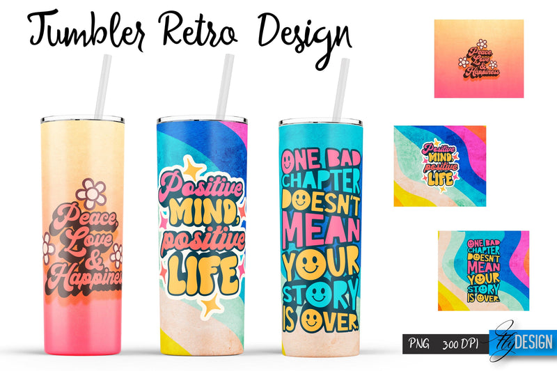 Retro Tumblers | Hippie 20 Oz Tumbler| Tumbler Wrap Templates v.1 Sublimation Fly Design 