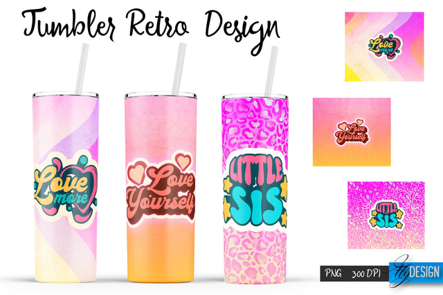 Retro Tumblers | Hippie 20 Oz Tumbler| Tumbler Wrap Templates v.1 Sublimation Fly Design 