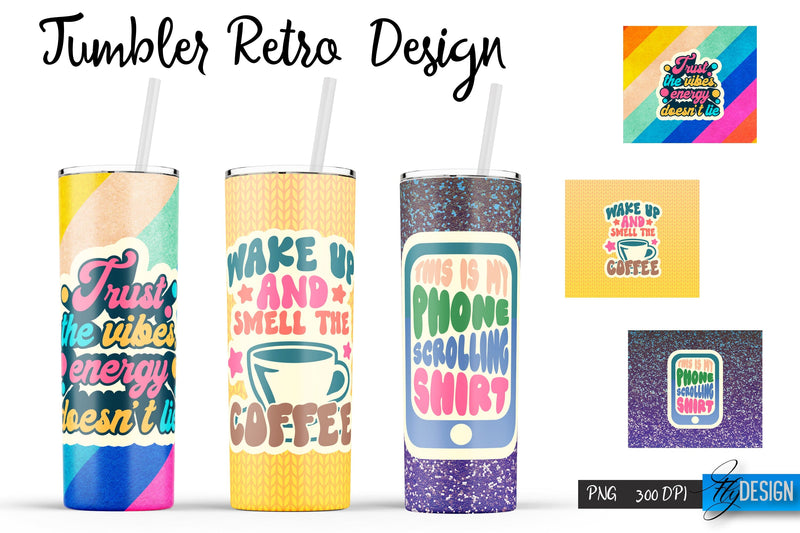 Retro Tumblers | Hippie 20 Oz Tumbler| Tumbler Wrap Templates v.1 Sublimation Fly Design 