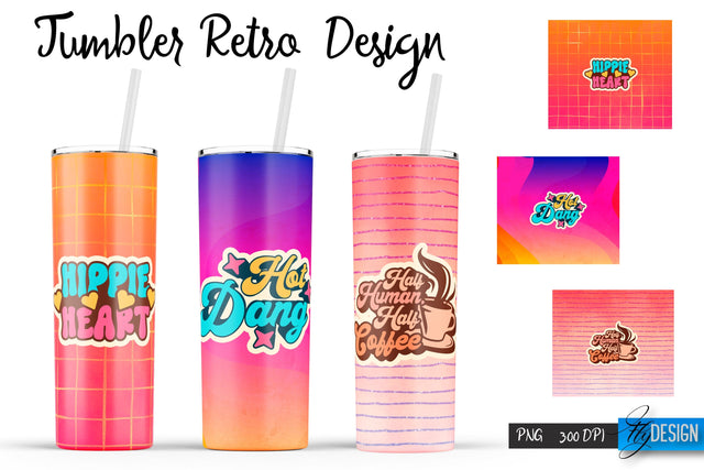 Retro Tumblers | Hippie 20 Oz Tumbler| Tumbler Wrap Templates v.1 Sublimation Fly Design 