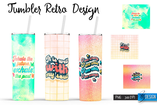 Retro Tumblers | Hippie 20 Oz Tumbler| Tumbler Wrap Templates v.1 Sublimation Fly Design 