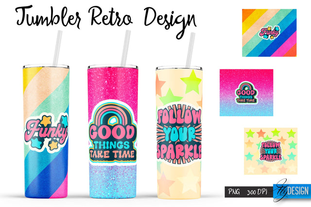 Retro Tumblers | Hippie 20 Oz Tumbler| Tumbler Wrap Templates v.1 Sublimation Fly Design 