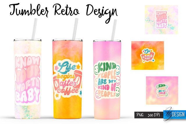 Retro Tumblers | Hippie 20 Oz Tumbler| Tumbler Wrap Templates v.1 Sublimation Fly Design 