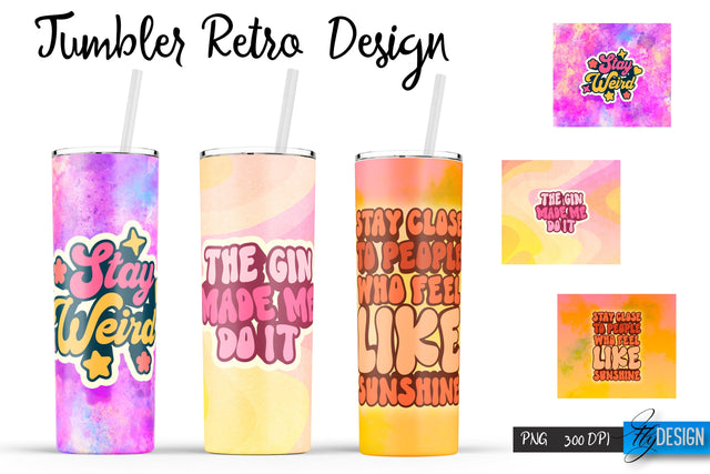 Retro Tumblers | Hippie 20 Oz Tumbler| Tumbler Wrap Templates v.1 Sublimation Fly Design 