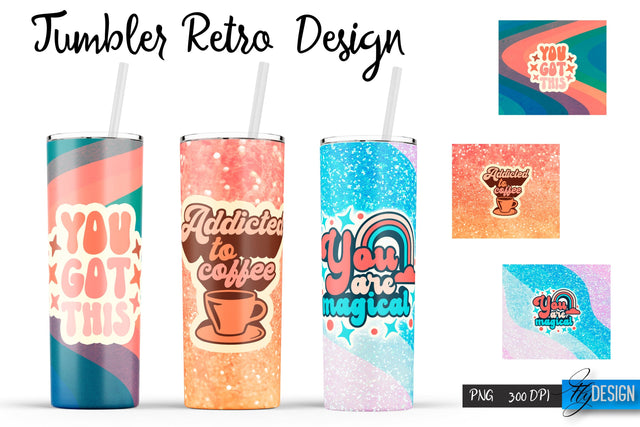 Retro Tumblers | Hippie 20 Oz Tumbler| Tumbler Wrap Templates v.1 Sublimation Fly Design 