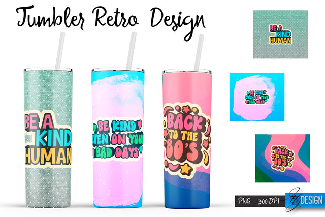Retro Tumblers | Hippie 20 Oz Tumbler| Tumbler Wrap Templates v.1 Sublimation Fly Design 