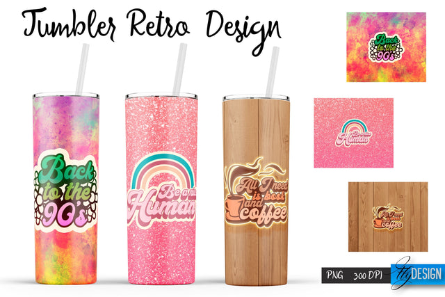 Retro Tumblers | Hippie 20 Oz Tumbler| Tumbler Wrap Templates v.2 Sublimation Fly Design 