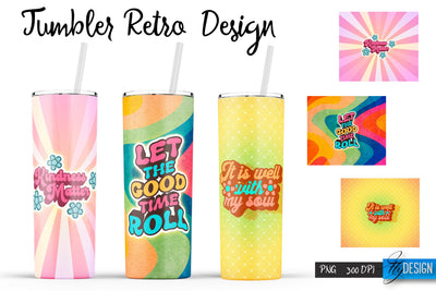Retro Tumblers | Hippie 20 Oz Tumbler| Tumbler Wrap Templates v.2 Sublimation Fly Design 