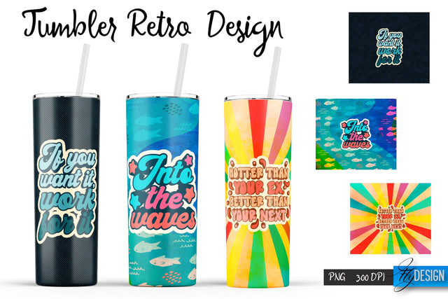 Retro Tumblers | Hippie 20 Oz Tumbler| Tumbler Wrap Templates v.2 Sublimation Fly Design 
