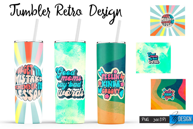 Retro Tumblers | Hippie 20 Oz Tumbler| Tumbler Wrap Templates v.2 Sublimation Fly Design 