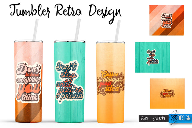 Retro Tumblers | Hippie 20 Oz Tumbler| Tumbler Wrap Templates v.2 Sublimation Fly Design 