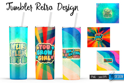 Retro Tumblers | Hippie 20 Oz Tumbler| Tumbler Wrap Templates v.2 Sublimation Fly Design 