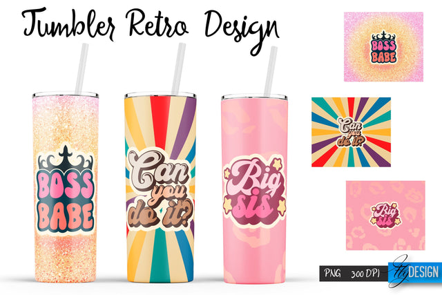 Retro Tumblers | Hippie 20 Oz Tumbler| Tumbler Wrap Templates v.2 Sublimation Fly Design 