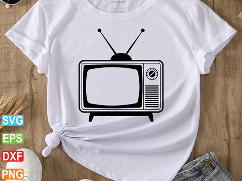 Retro TV SVG, Vintage Television Clipart, Television Outline SVG Creativeart88 