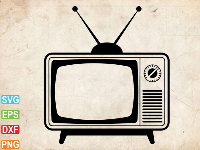 Retro TV SVG, Vintage Television Clipart, Television Outline SVG Creativeart88 