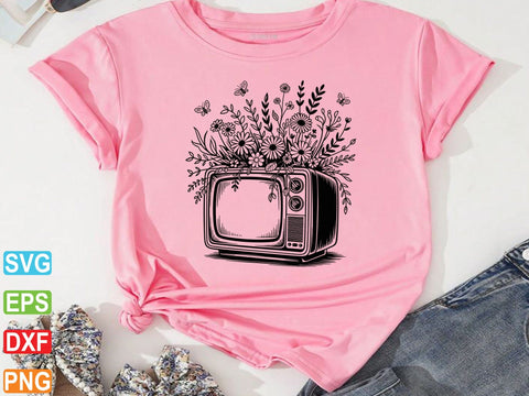 Retro TV SVG, Vintage Television Clipart, Television Outline SVG Creativeart88 