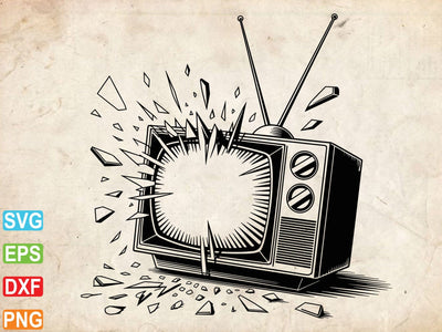 Retro TV SVG, Vintage Television Clipart, Television Outline SVG Creativeart88 