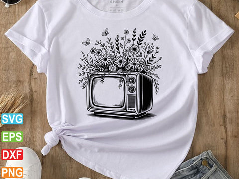 Retro TV SVG, Vintage Television Clipart, Television Outline SVG Creativeart88 