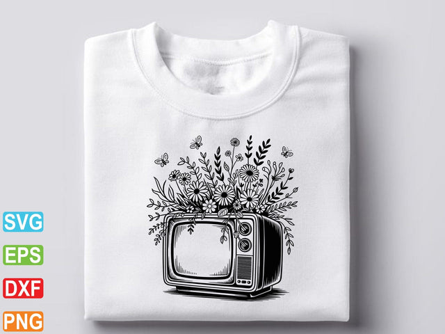 Retro TV SVG, Vintage Television Clipart, Television Outline SVG Creativeart88 