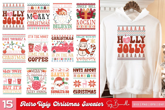 Retro Ugly Christmas Sweater SVG Design Bundle SVG Regulrcrative 