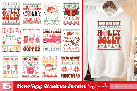 Retro Ugly Christmas Sweater SVG Design Bundle SVG Regulrcrative 