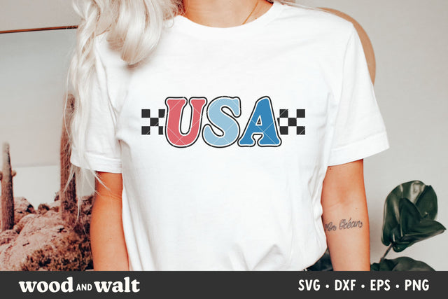 Retro USA SVG | Checkered 4th Of July SVG SVG Wood And Walt 