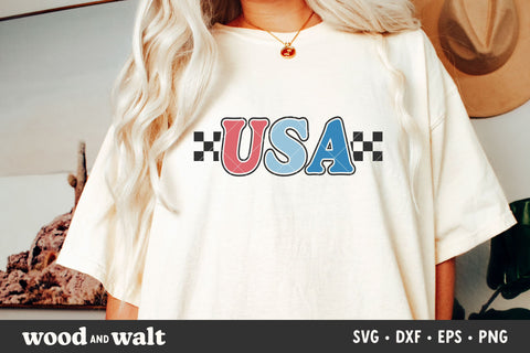 Retro USA SVG | Checkered 4th Of July SVG SVG Wood And Walt 