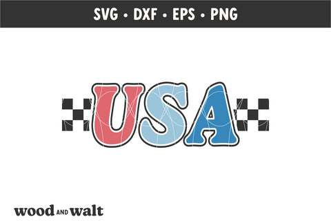 Retro USA SVG | Checkered 4th Of July SVG SVG Wood And Walt 