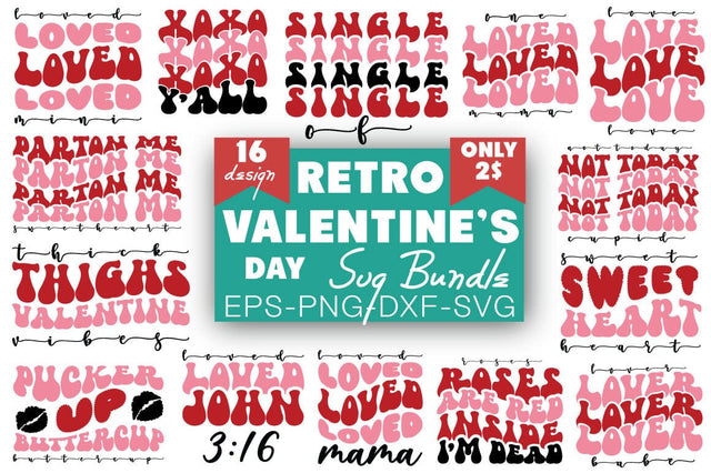 Retro Valentine Day Svg Bumndle SVG Angelina750 